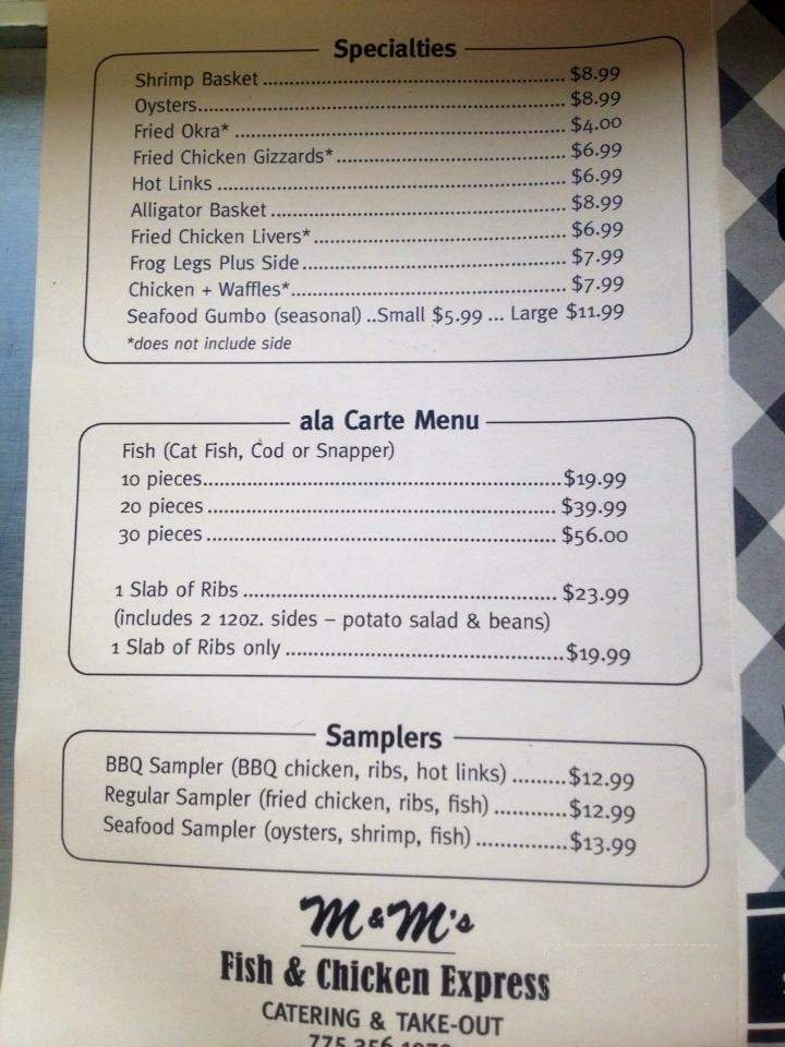M&M's Southern Cafe - Sparks, NV menu_pic