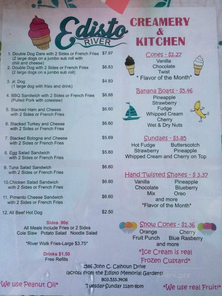 Edisto River Creamery & Kitchen - Orangeburg, SC menu_pic