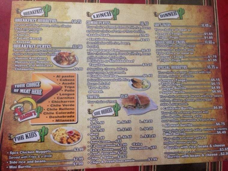 Nachos Mexican Restaurant - Oxnard, CA menu_pic