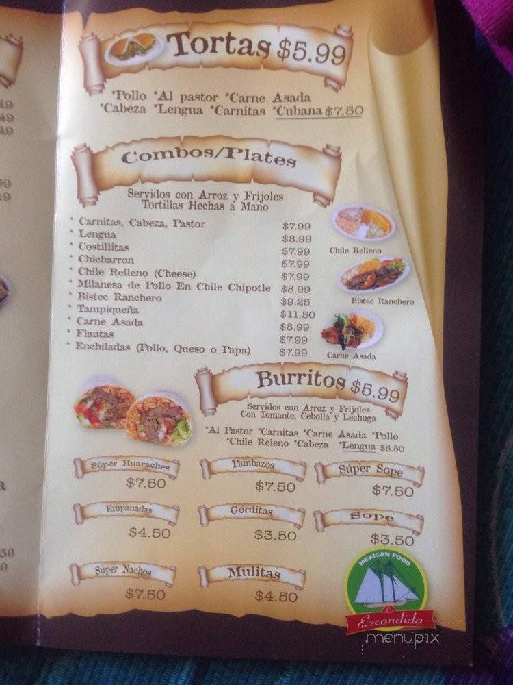 La Escondida - Ventura, CA menu_pic