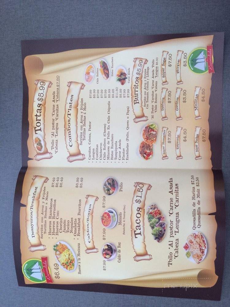 La Escondida - Ventura, CA menu_pic