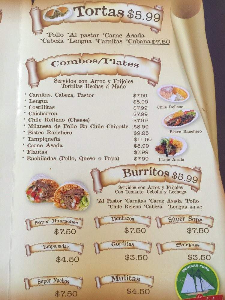 La Escondida - Ventura, CA menu_pic