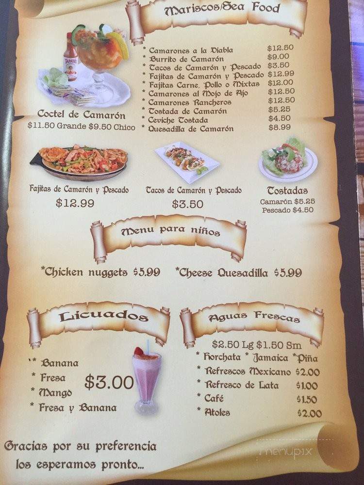 La Escondida - Ventura, CA menu_pic