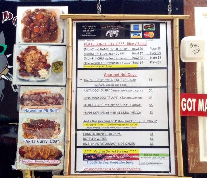 Papa Dogs - Mililani, HI menu_pic