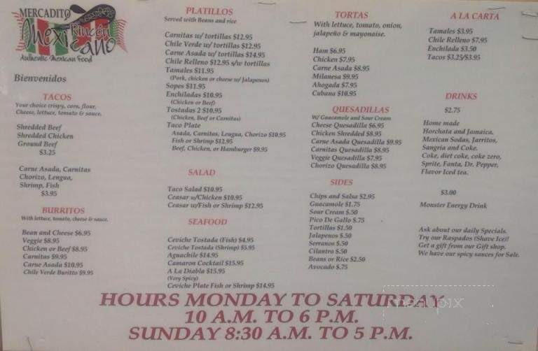 Mercadito Rincon Mexicano - Kailua-Kona, HI menu_pic
