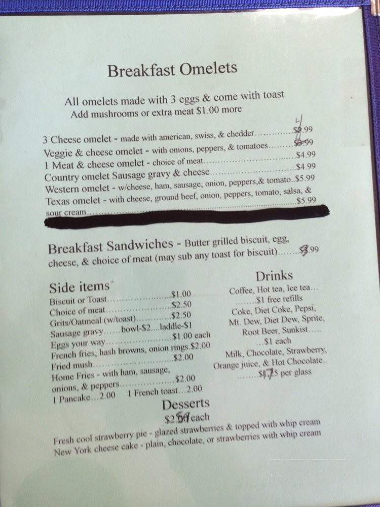 The Breakfast Place - Jasonville, IN menu_pic