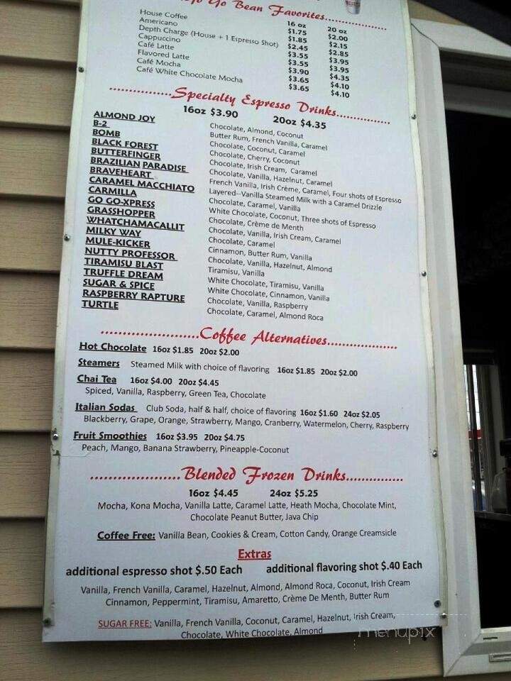 The Go-Go Bean - Warrensburg, MO menu_pic