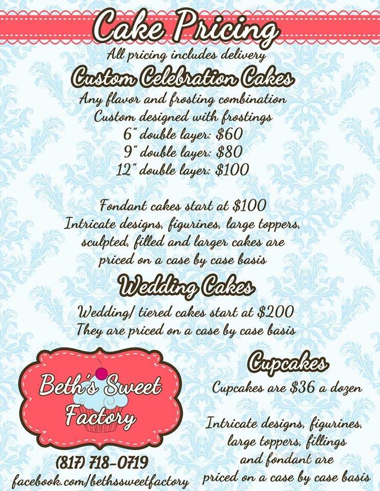 Beth's Sweet Factory - Bedford, TX menu_pic