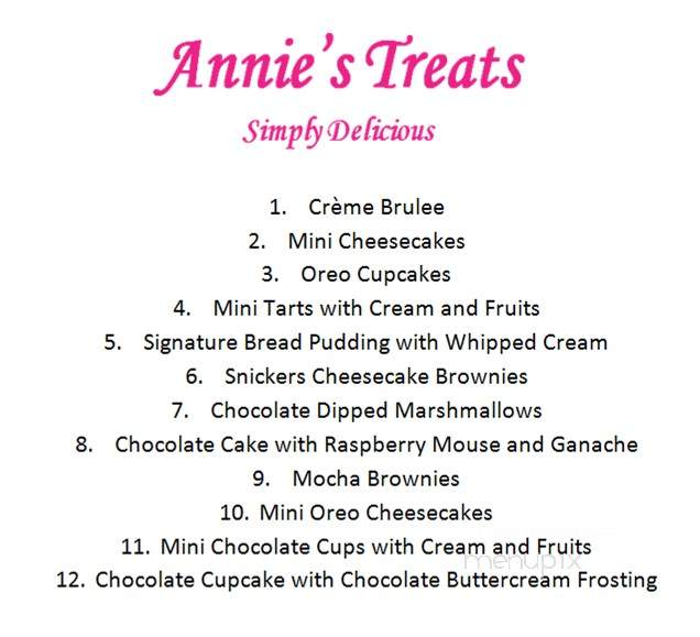 Annie's Treats - San Fernando Valley, CA menu_pic