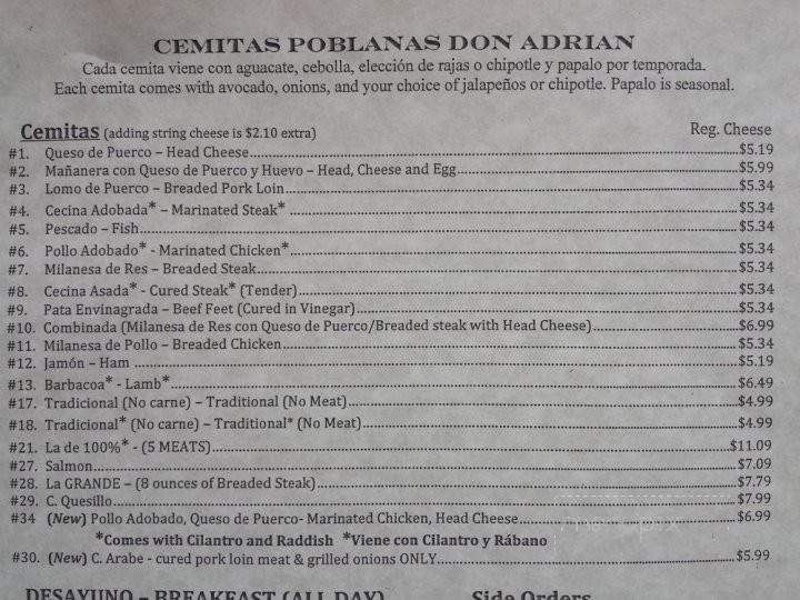 Don Adrian - Van Nuys, CA menu_pic