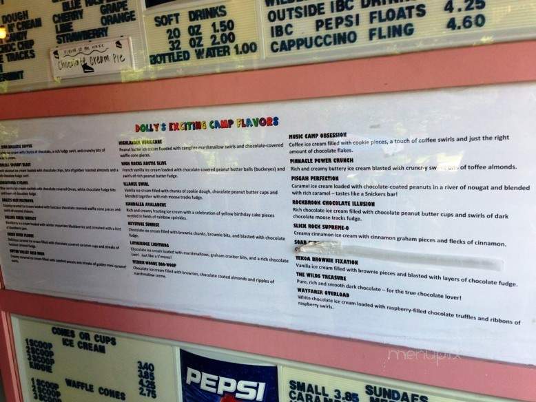 Dairy Bar - Pisgah Forest, NC menu_pic
