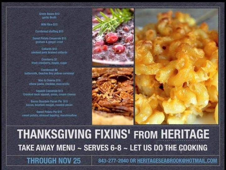 Heritage Restaurant At Seabrook - Seabrook Island, SC menu_pic
