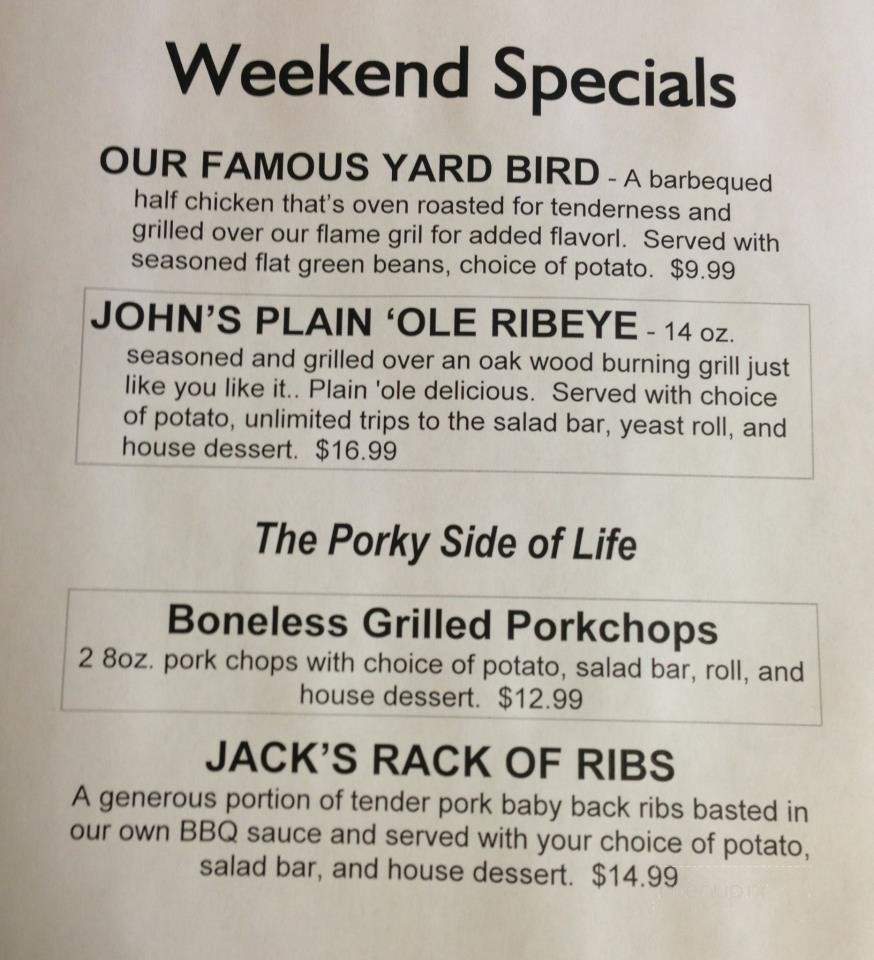 Jack's Place - Florence, SC menu_pic
