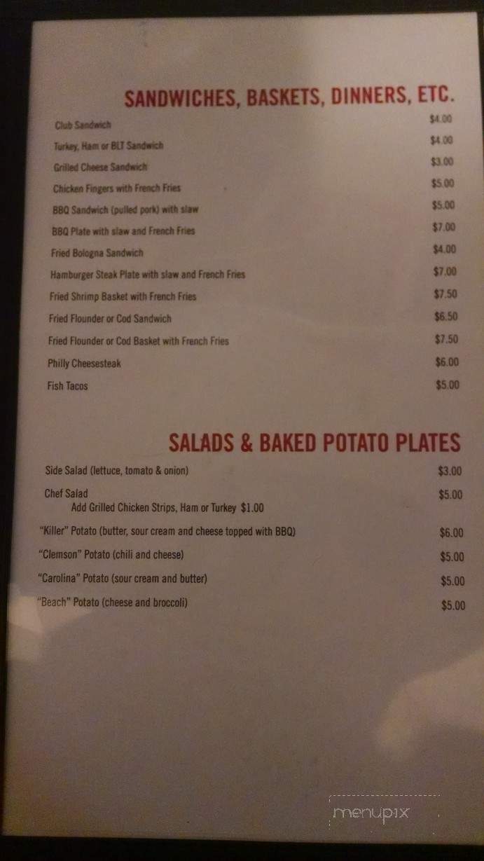 The Sportsman - Myrtle Beach, SC menu_pic