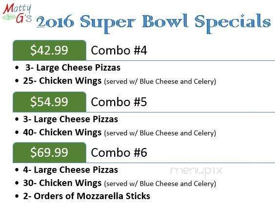 Matty G's - Poughkeepsie, NY menu_pic