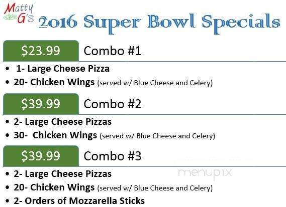 Matty G's - Poughkeepsie, NY menu_pic
