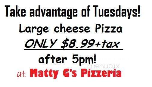 Matty G's - Poughkeepsie, NY menu_pic
