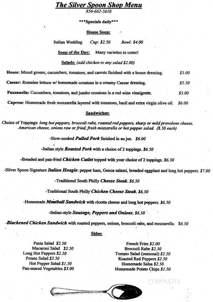 Silver Spoon Catering & Deli - Cherry Hill, NJ menu_pic