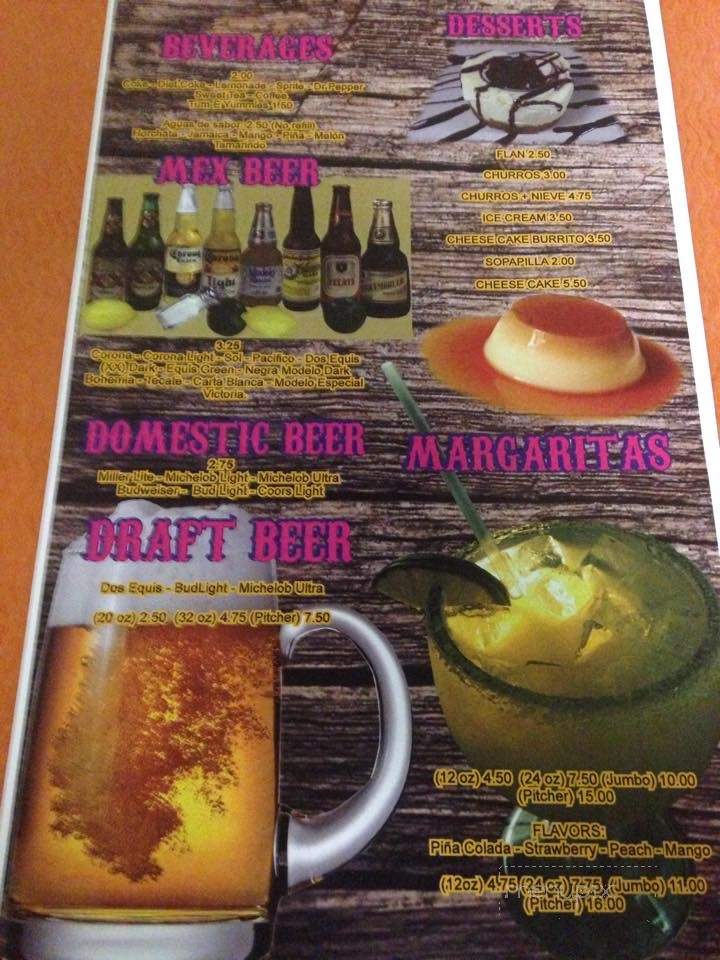 Fiesta Rodeo - Anderson, SC menu_pic