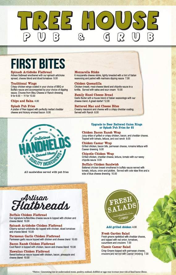 Treehouse Pub and Grub - Dundee, MI menu_pic