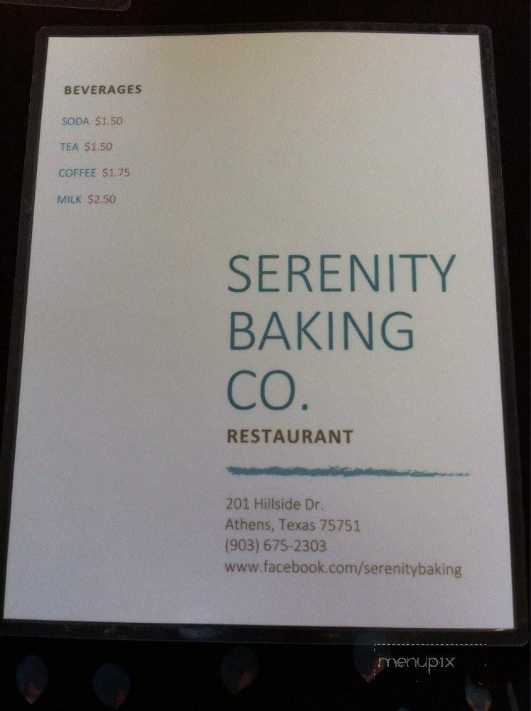 Serenity Baking Company - Athens, TX menu_pic