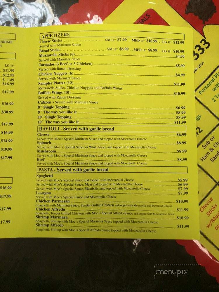 Moe's Pizza - Hawkins, TX menu_pic