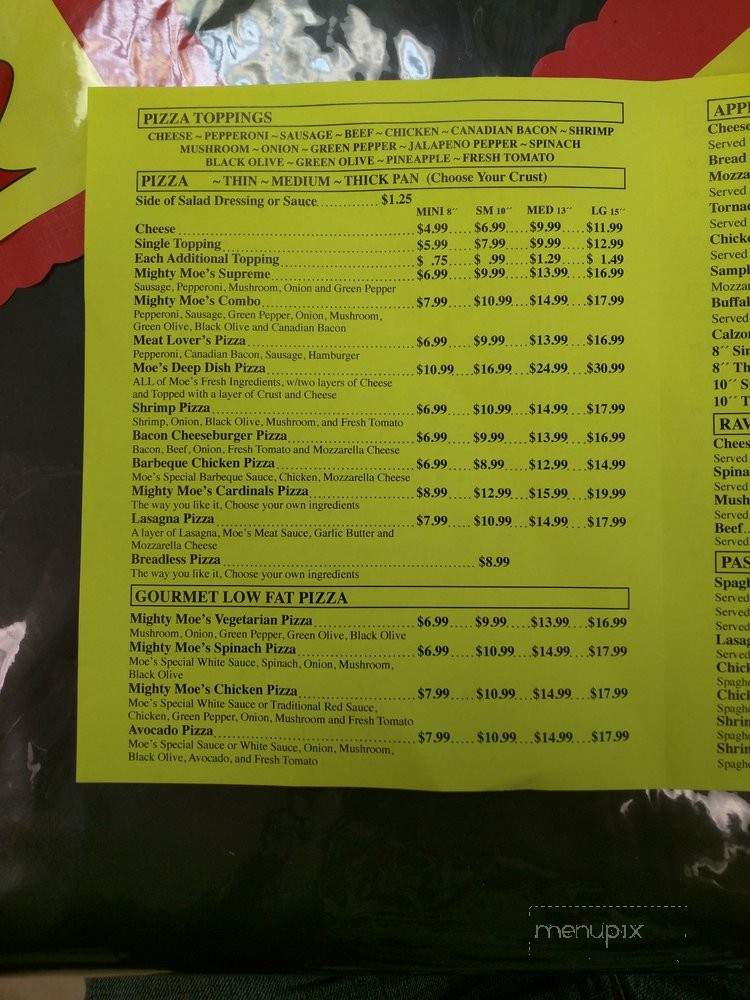 Moe's Pizza - Hawkins, TX menu_pic