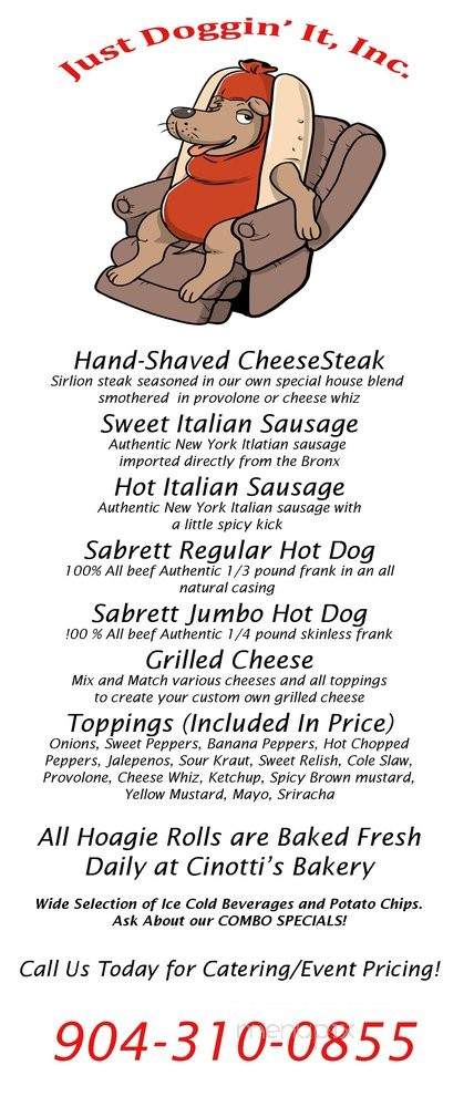 Just Doggin' It - Jacksonville, FL menu_pic