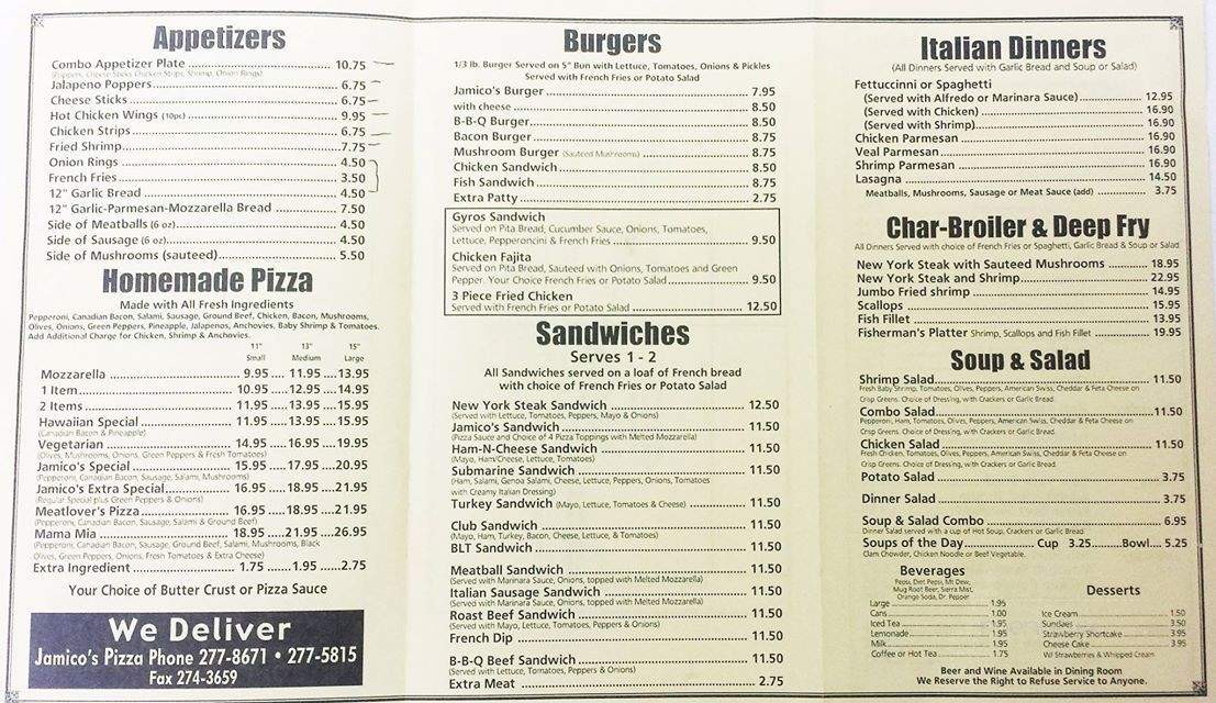 Pizza by Jamico - Anchorage, AK menu_pic