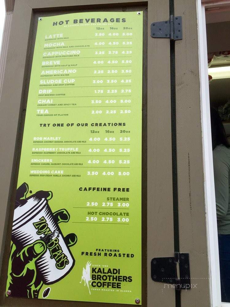 Zombeans Coffee House - Anchorage, AK menu_pic
