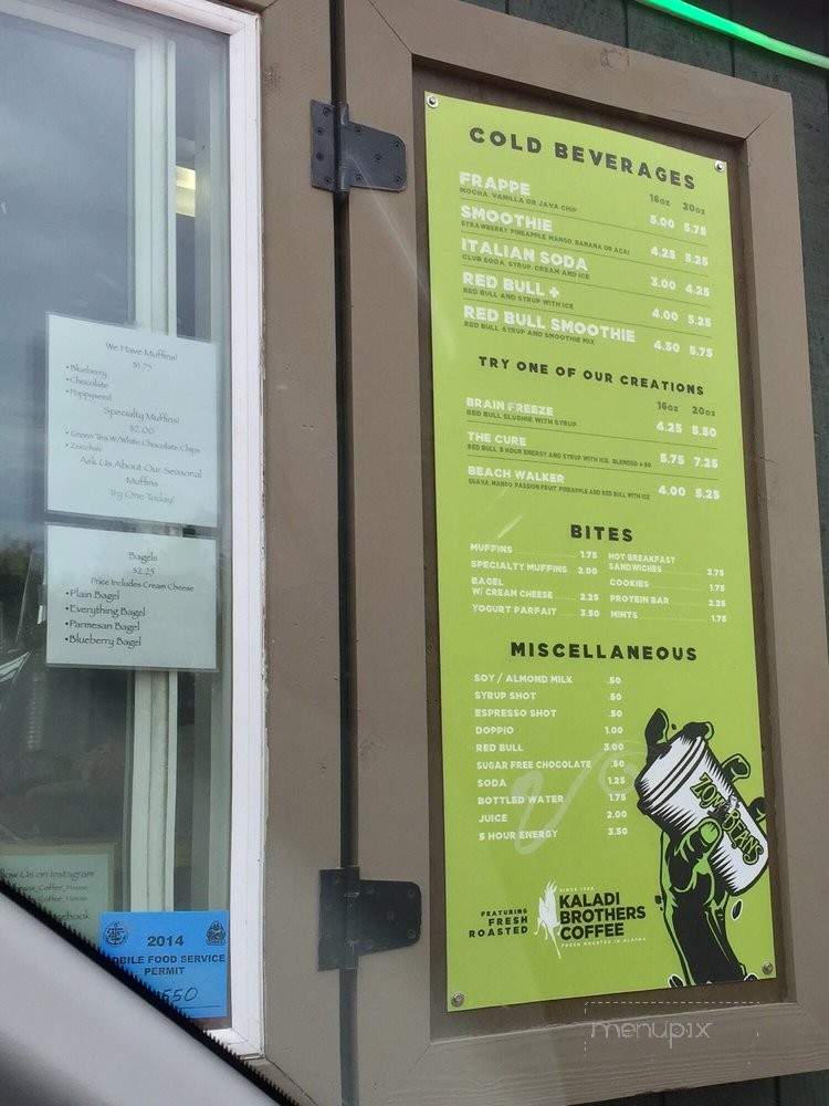 Zombeans Coffee House - Anchorage, AK menu_pic