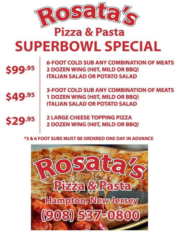 Rosata's Pizza & Pasta - Hampton, NJ menu_pic