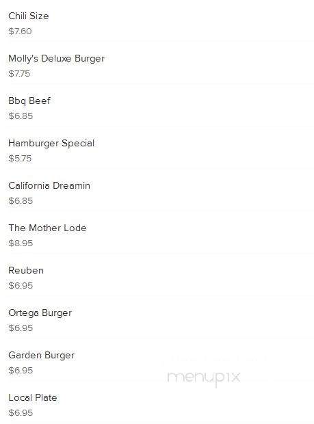 Molly's Cafe - Ontario, CA menu_pic