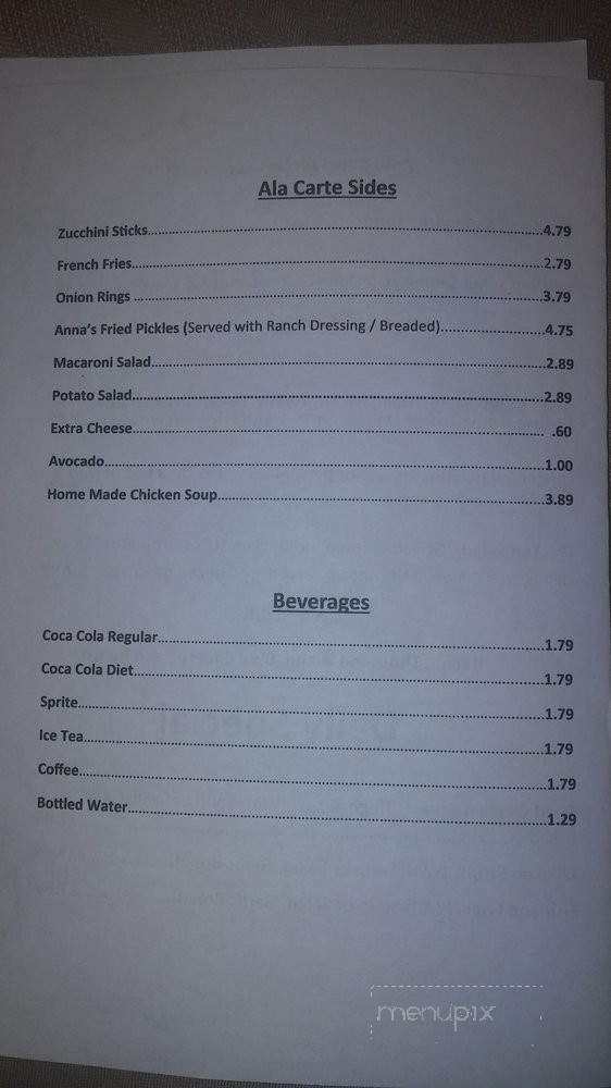 Anna's Cafe - Rancho Cucamonga, CA menu_pic