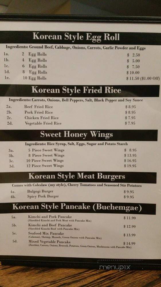Kimchi N Bulgogi House - Jacksonville, NC menu_pic