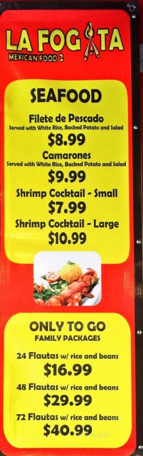 La Fogata - El Paso, TX menu_pic