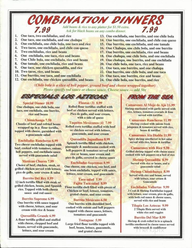 Los Aztecas - Claremore, OK menu_pic