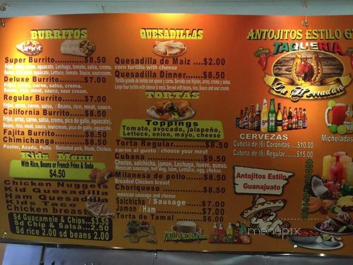 Taqueria La Herradura - Cary, NC menu_pic