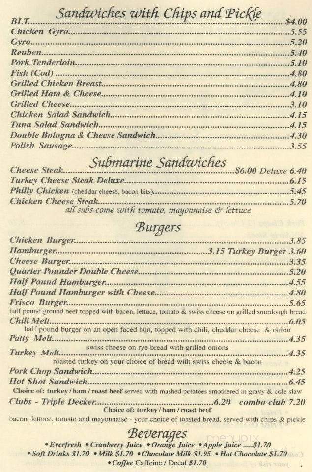 Grandma's Restaurant - Dayton, OH menu_pic