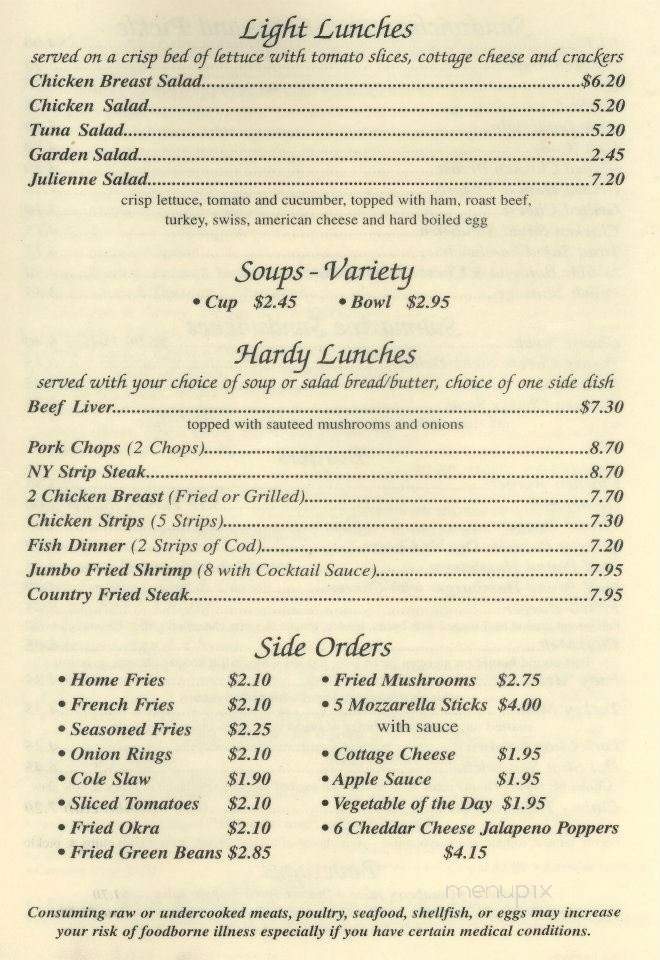 Grandma's Restaurant - Dayton, OH menu_pic
