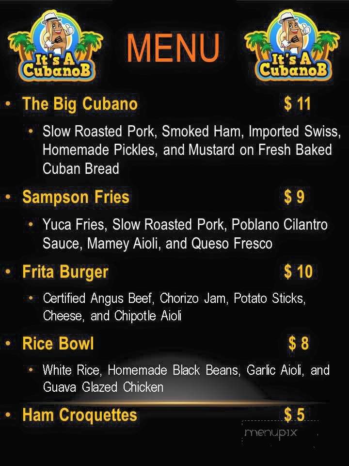 It's A Cubano B - Pompano Beach, FL menu_pic