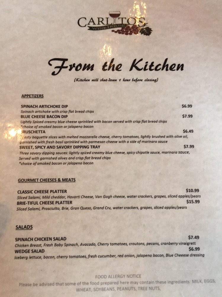 Carlito's Wine House - Harlingen, TX menu_pic