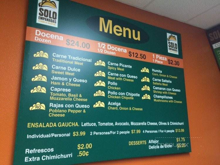 Solo Empanadas - Brownsville, TX menu_pic