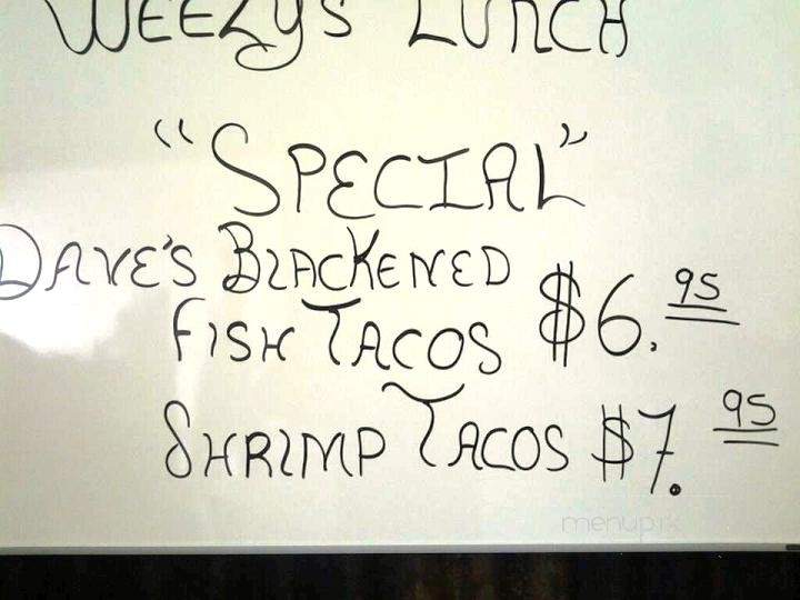 Weezy's - McAllen, TX menu_pic