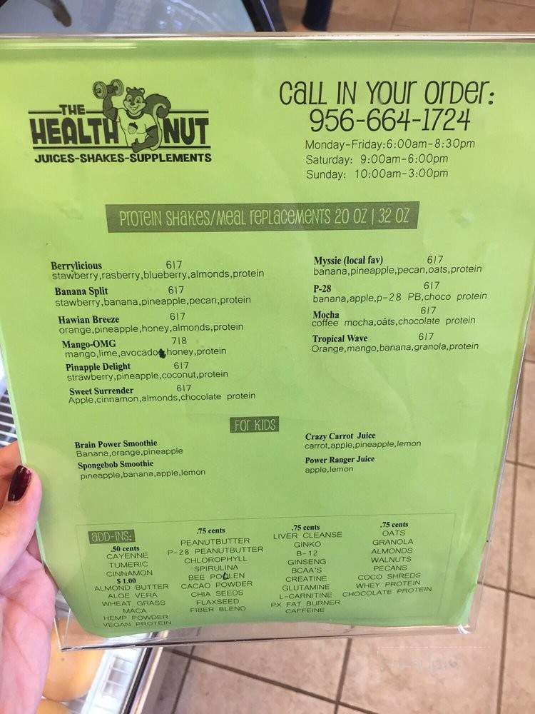 The Health Nut - Mcallen, TX menu_pic