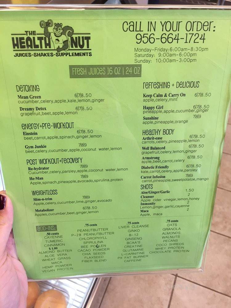 The Health Nut - Mcallen, TX menu_pic