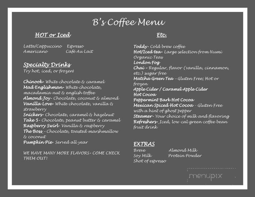 B's Coffee - Fort Collins, CO menu_pic