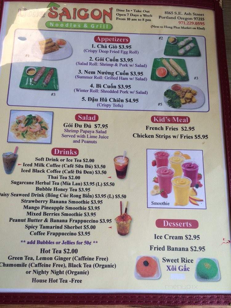 Little Saigon Noodles & Grill - Portland, OR menu_pic