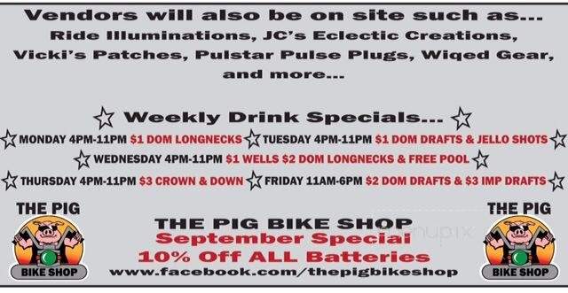 The Pig Bar & Grill - Dallas, TX menu_pic
