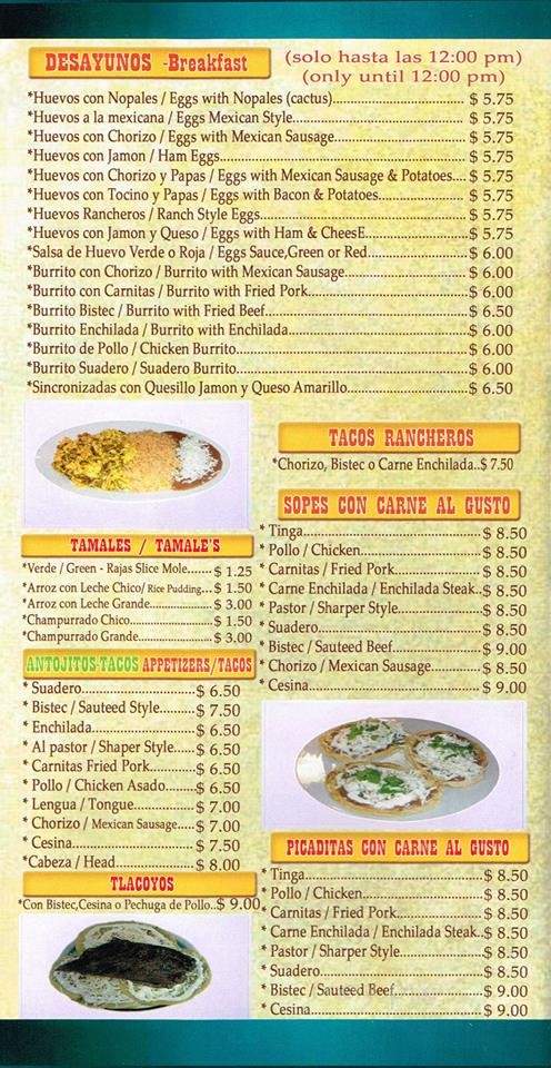 San Antonio - Passaic, NJ menu_pic